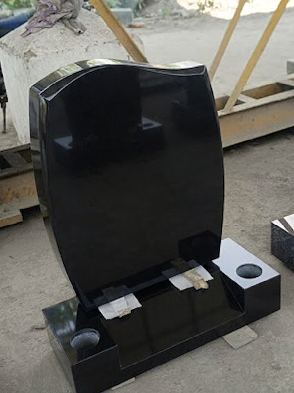 polish black anton top headstone